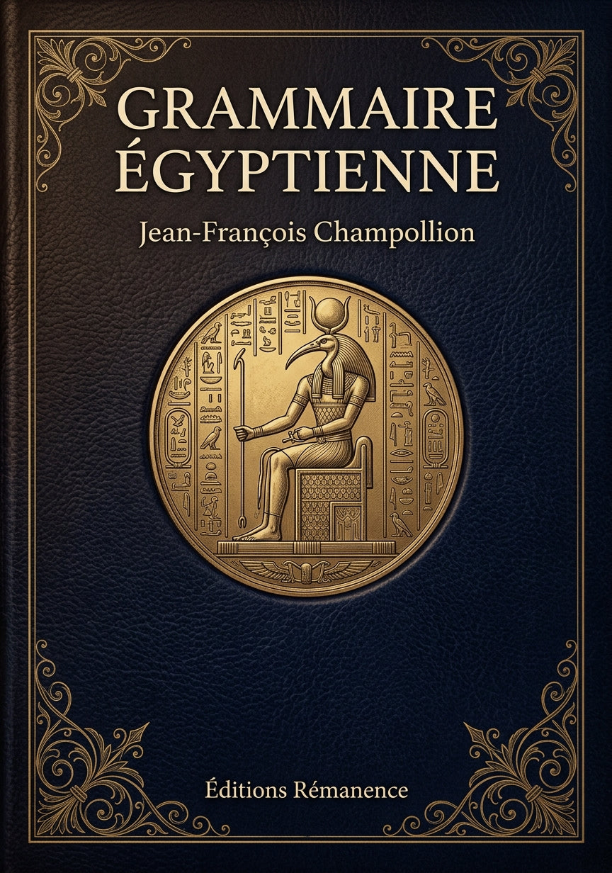 Livre Grammaire égyptienne par Jean-François Champollion - Couverture - Editions Remanence