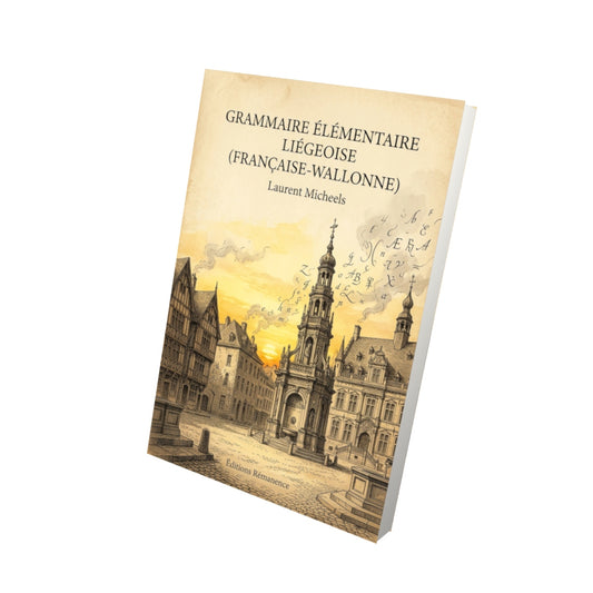 Livre Grammaire élémentaire liégeoise (française-wallonne) par Laurent Micheels - Vue 3D - Editions Remanence
