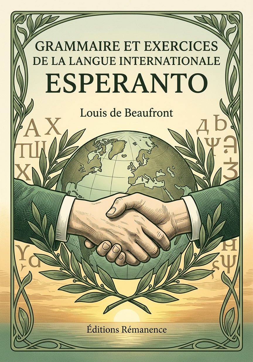 Livre Grammaire et exercices de la langue internationale Esperanto par Louis de Beaufront - Couverture - Editions Remanence