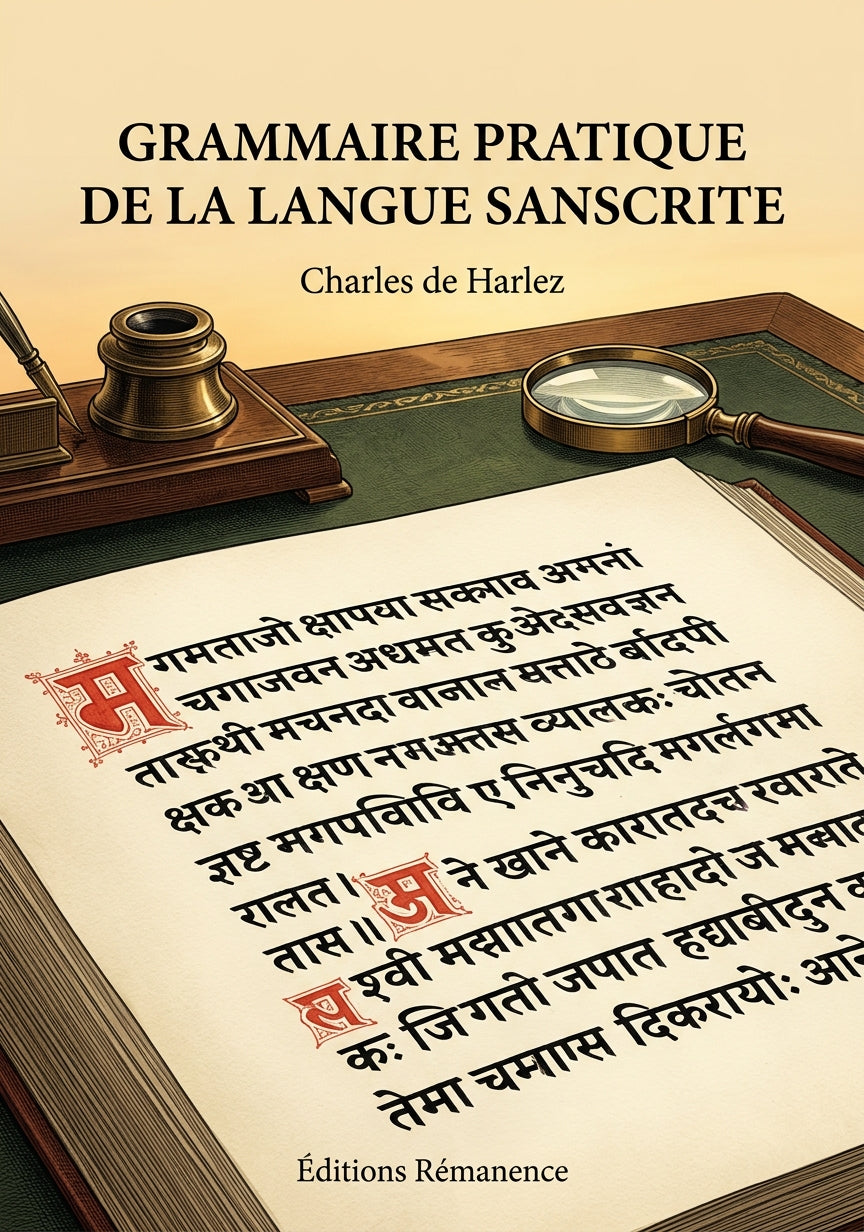 Livre Grammaire pratique de la langue sanscrite par Charles de Harlez - Couverture - Editions Remanence