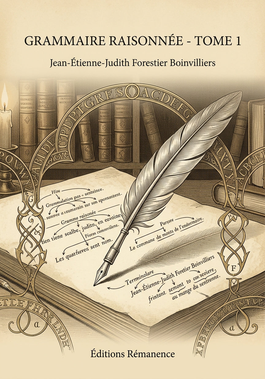 Livre Grammaire raisonnée - Tome 1 par Jean-Étienne-Judith Forestier Boinvilliers - Couverture - Editions Remanence