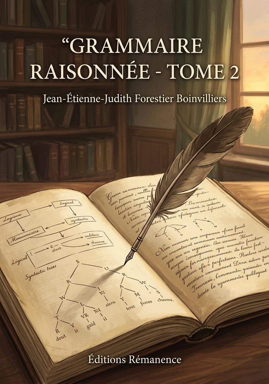 Livre Grammaire raisonnée - Tome 2 par Jean-Étienne-Judith Forestier Boinvilliers - Couverture - Editions Remanence