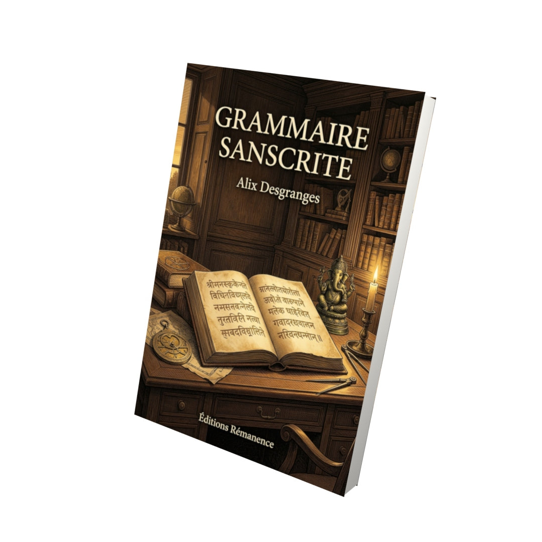 Livre Grammaire sanscrite par Alix Desgranges - Vue 3D - Editions Remanence