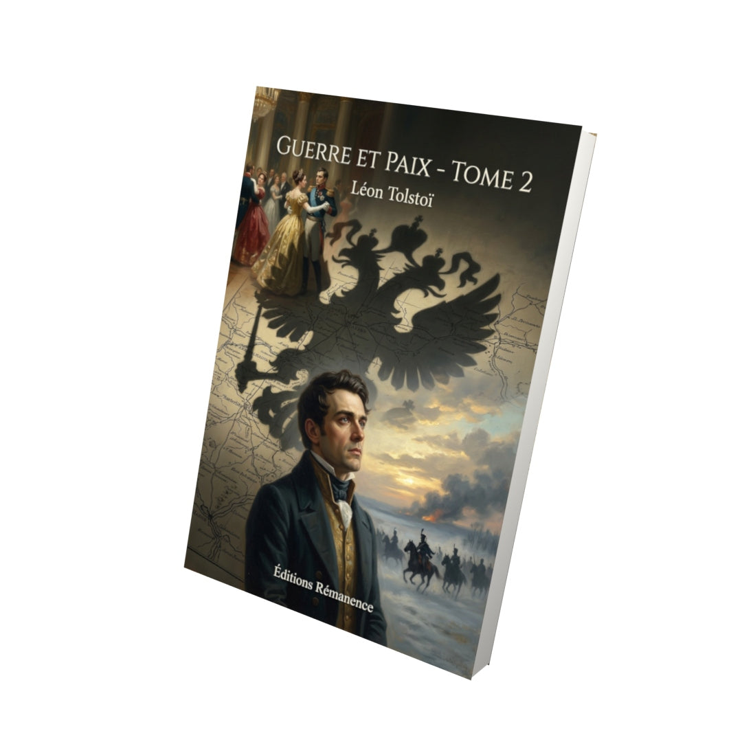 Livre Guerre et Paix - Tome 2 par Léon Tolstoï - Vue 3D - Editions Remanence