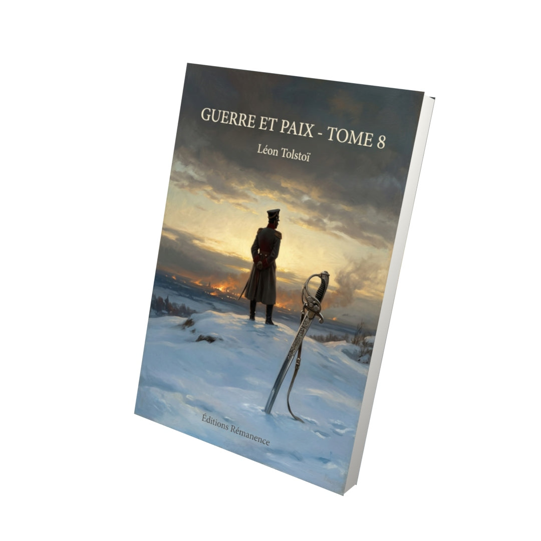 Livre Guerre et Paix - Tome 8 par Léon Tolstoï - Vue 3D - Editions Remanence