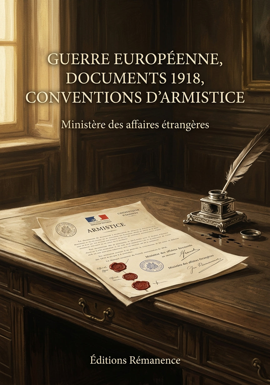 Livre Guerre européenne, documents 1918, conventions d’armistice par Ministère des affaires étrangères - Couverture - Editions Remanence