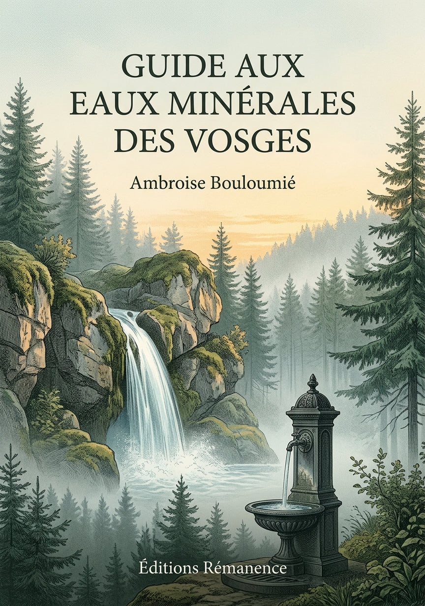 Livre Guide aux eaux minérales des Vosges par Ambroise Bouloumié - Couverture - Editions Remanence