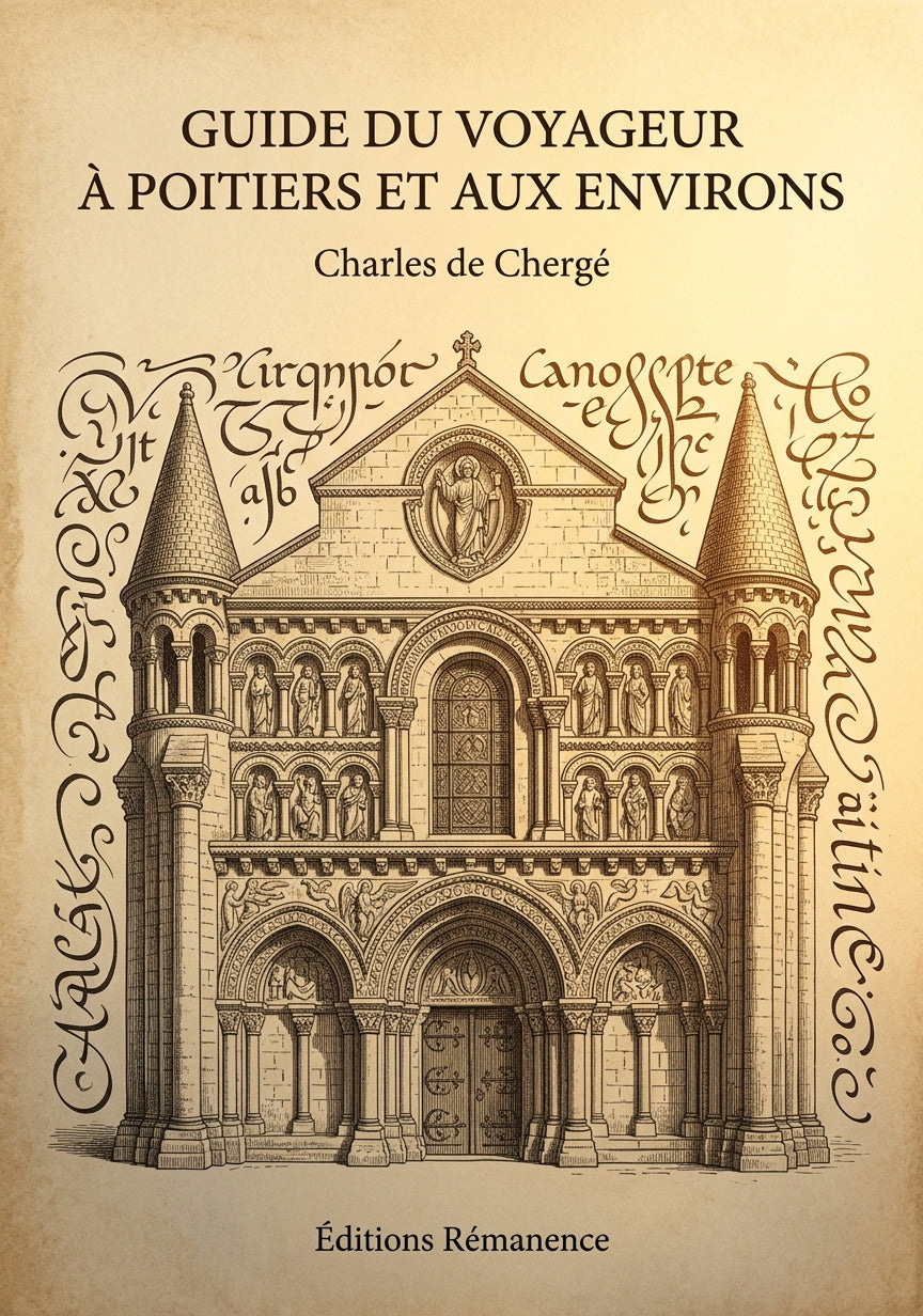 Livre Guide du voyageur à Poitiers et aux environs par Charles de Chergé - Couverture - Editions Remanence