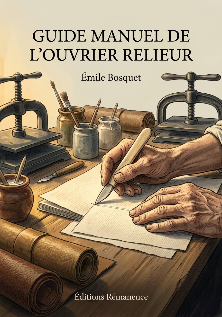 Livre Guide manuel de l’ouvrier relieur par Émile Bosquet - Couverture - Editions Remanence