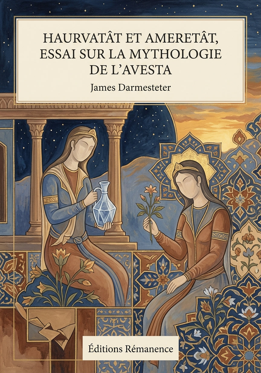 Livre Haurvatât et Ameretât, Essai sur la mythologie de l’Avesta par James Darmesteter - Couverture - Editions Remanence