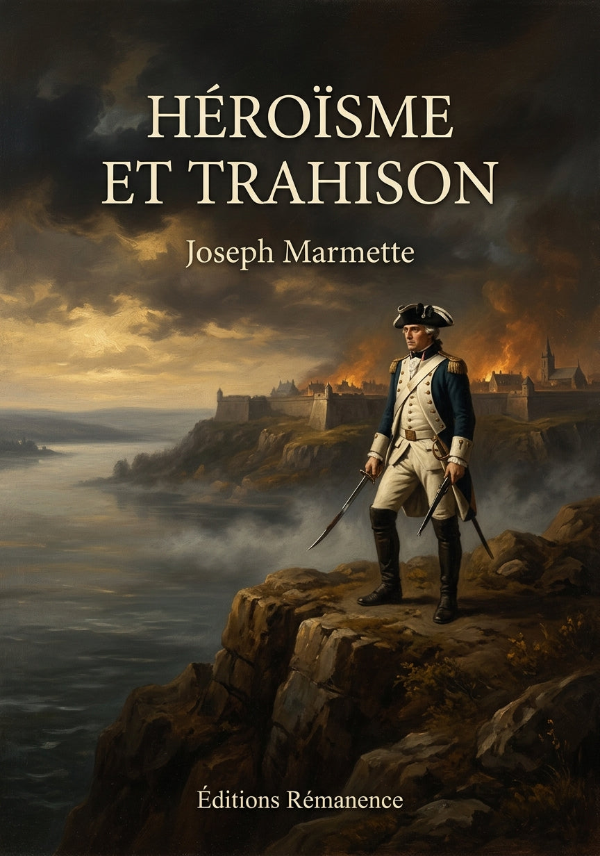 Livre Héroïsme et Trahison par Joseph Marmette - Couverture - Editions Remanence