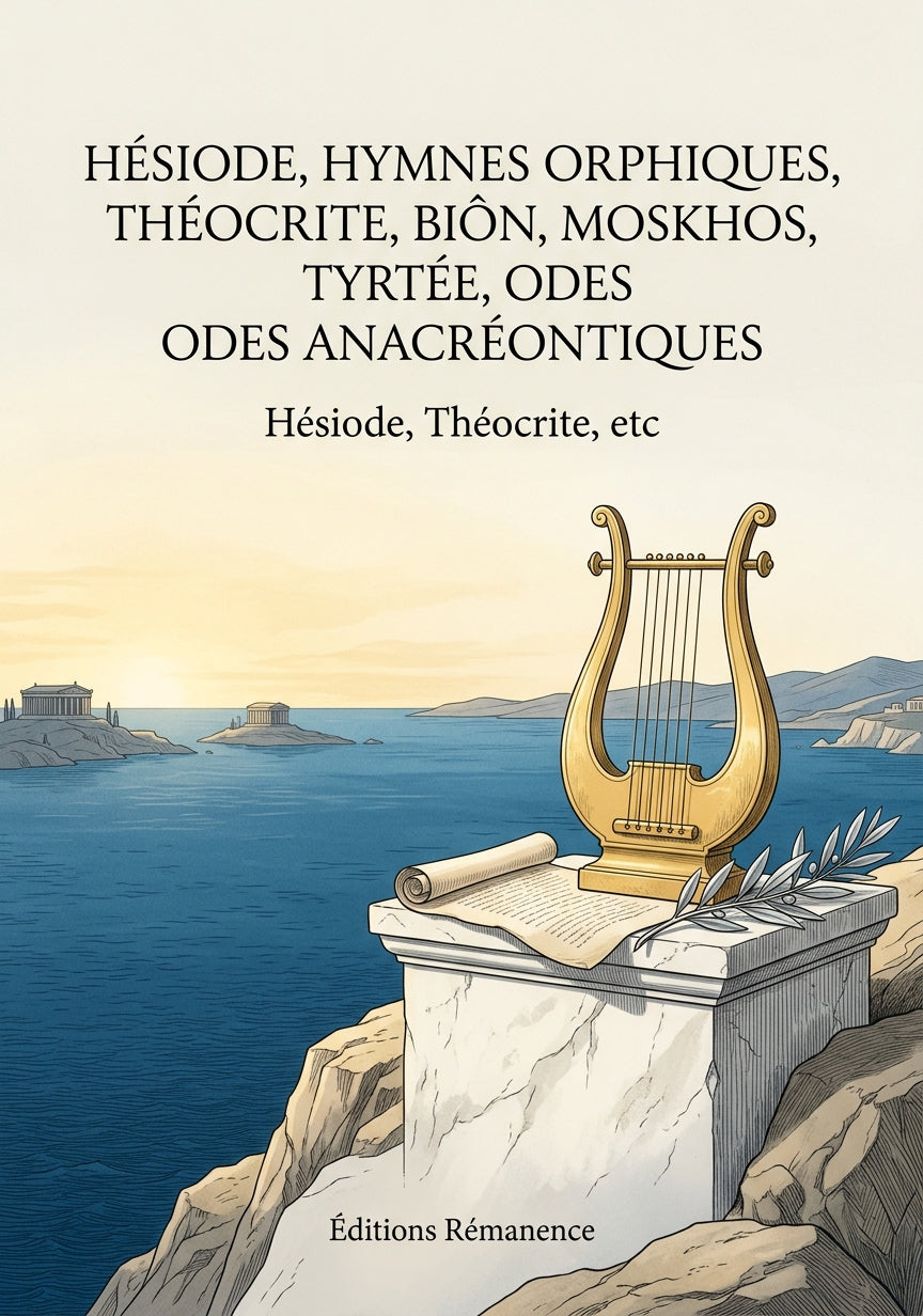 Livre Hésiode, Hymnes orphiques, Théocrite, Biôn, Moskhos, Tyrtée, Odes anacréontiques par Hésiode, Théocrite, etc - Couverture - Editions Remanence