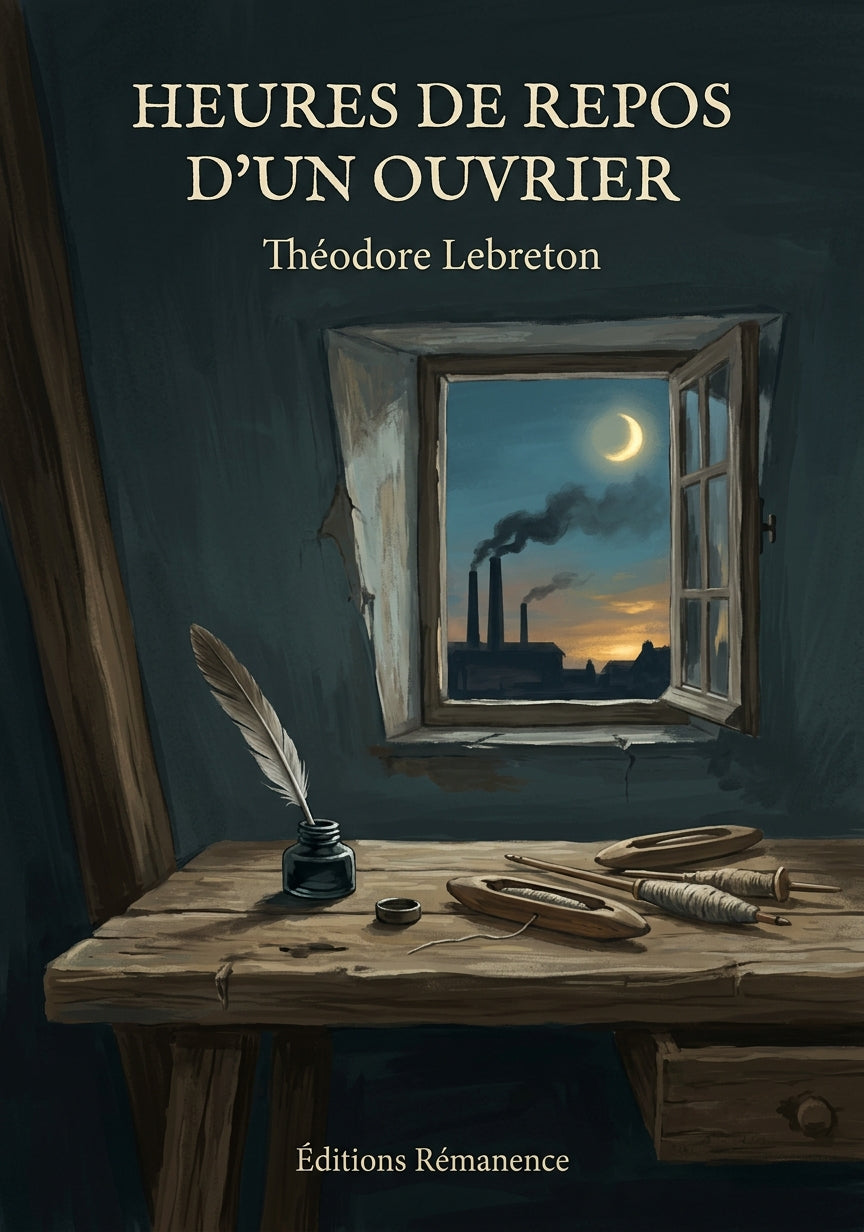Livre Heures de repos d’un ouvrier par Théodore Lebreton - Couverture - Editions Remanence