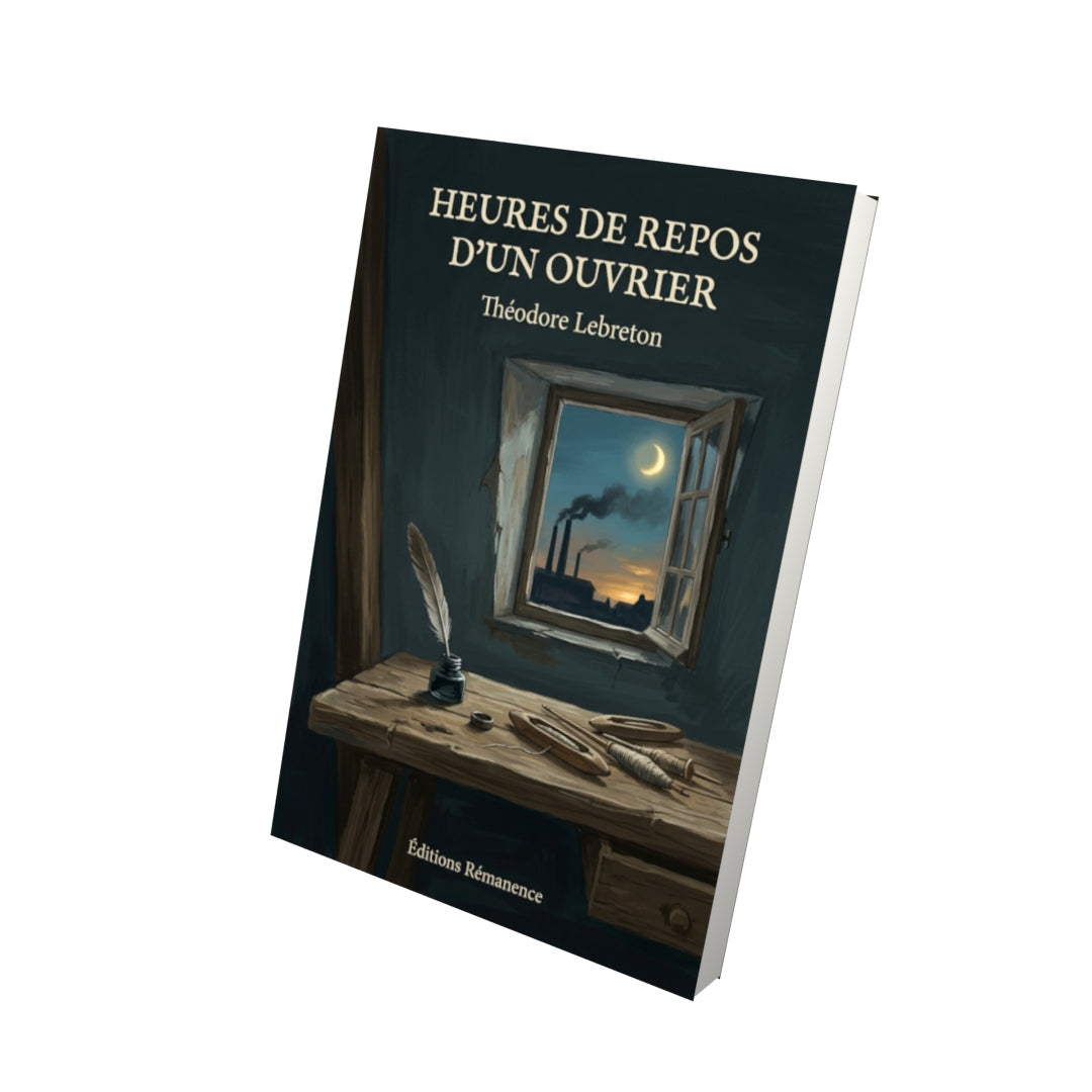 Livre Heures de repos d’un ouvrier par Théodore Lebreton - Vue 3D - Editions Remanence