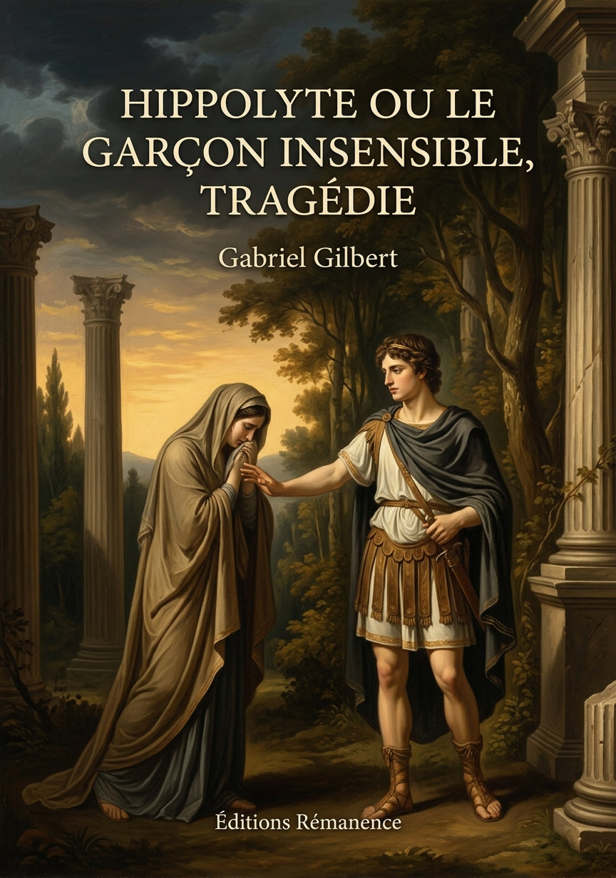 Livre Hippolyte ou le Garçon insensible, tragédie par Gabriel Gilbert - Couverture - Editions Remanence