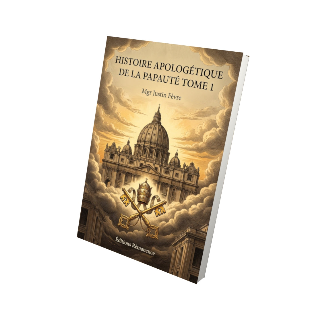 Livre Histoire apologétique de la papauté Tome 1 - Mgr Justin Fèvre - Vue 3D - Editions Remanence