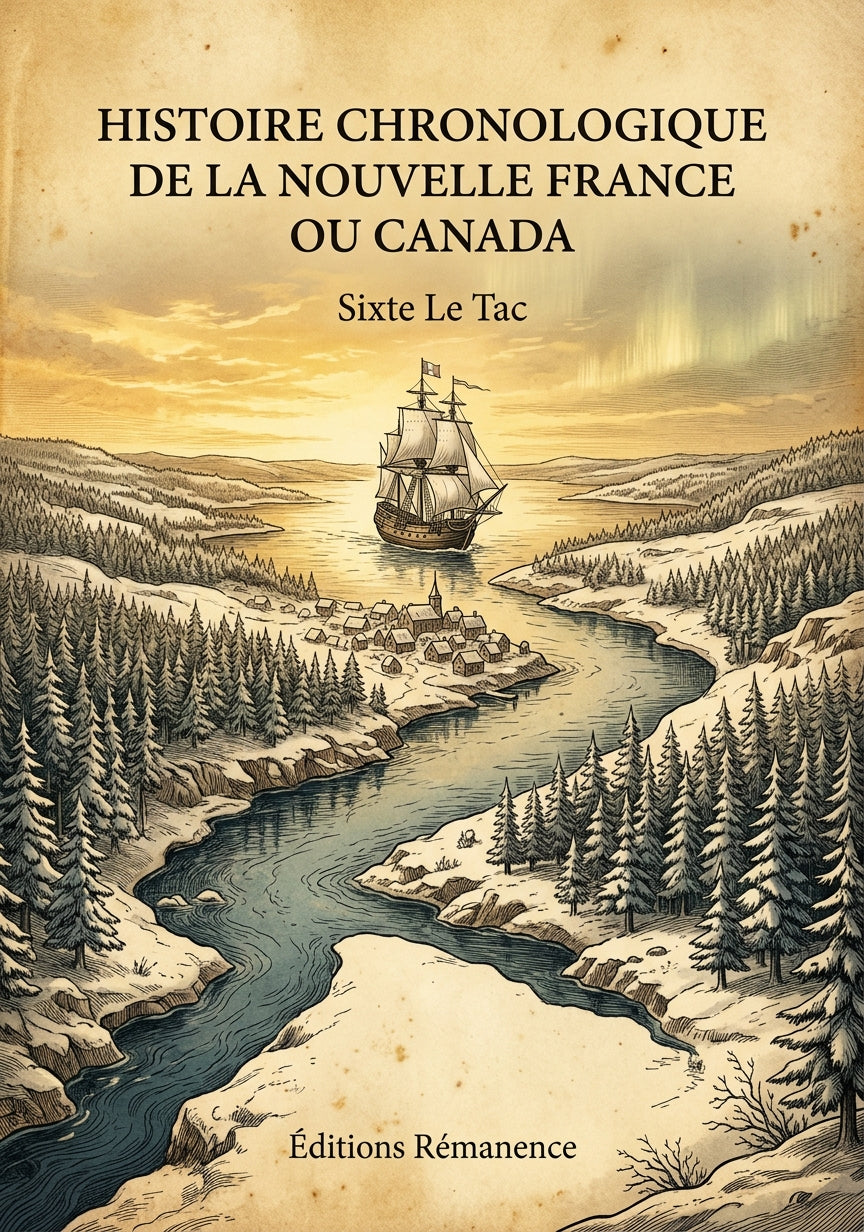 Livre Histoire chronologique de la Nouvelle France ou Canada par Sixte Le Tac - Couverture - Editions Remanence