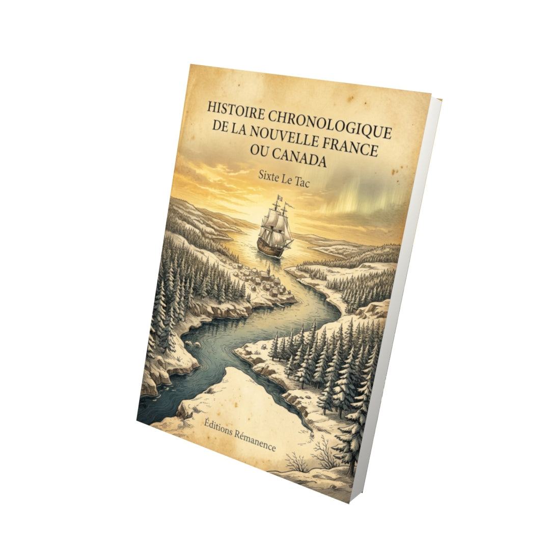 Livre Histoire chronologique de la Nouvelle France ou Canada par Sixte Le Tac - Vue 3D - Editions Remanence