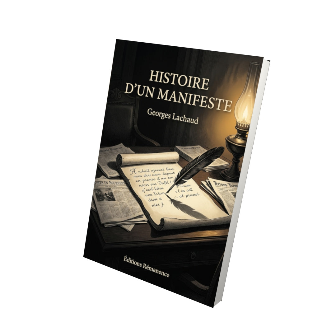 Livre Histoire d'un manifeste par Georges Lachaud - Vue 3D - Editions Remanence