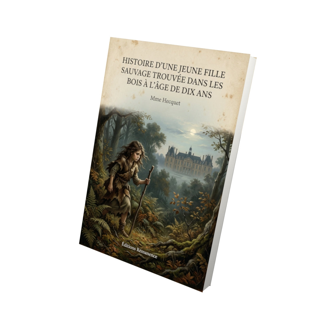 Livre Histoire d'une jeune fille sauvage trouvée dans les bois à l'âge de dix ans - Mme Hecquet - Vue 3D - Editions Remanence