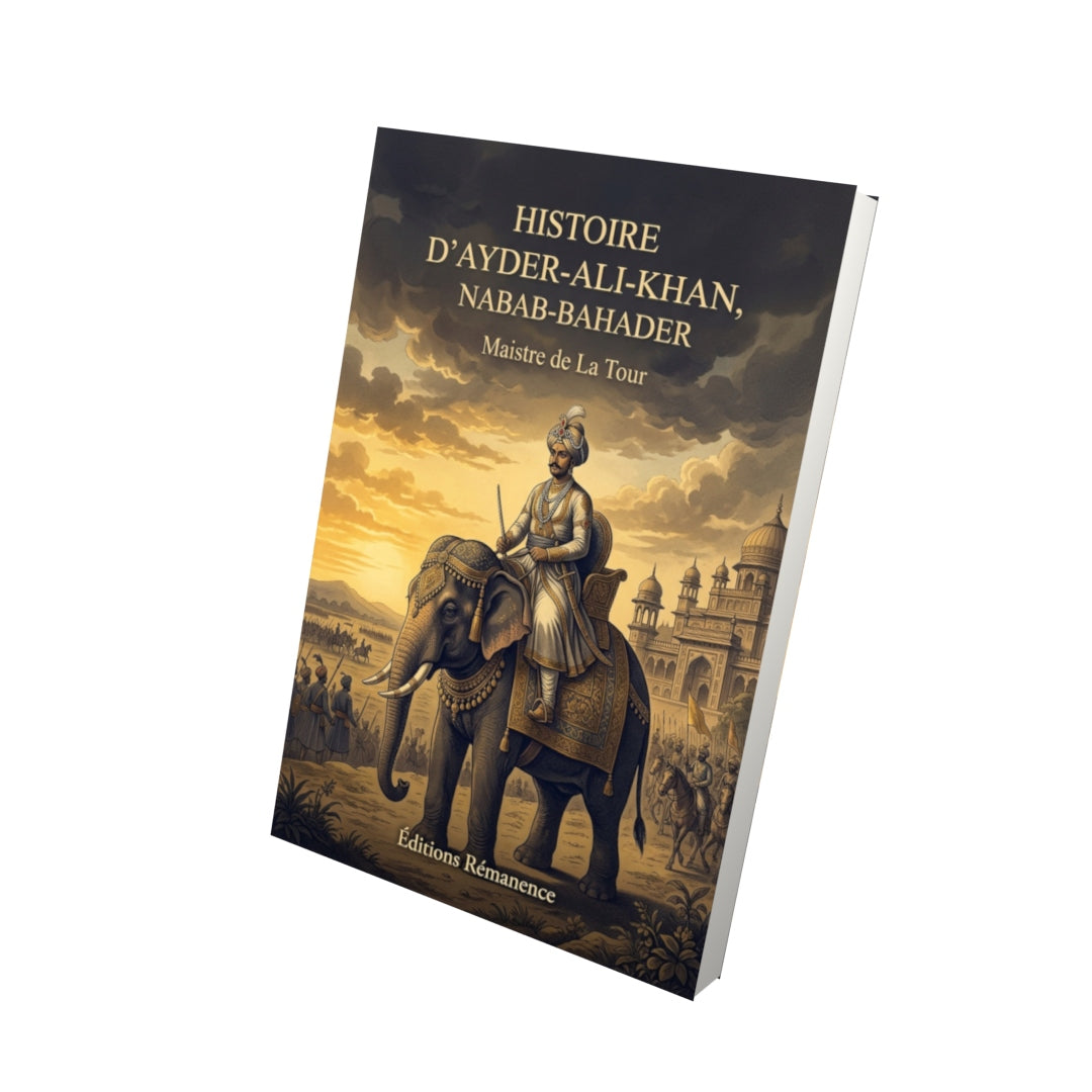 Livre Histoire d’Ayder-Ali-Khan, Nabab-Bahader par Maistre de La Tour - Vue 3D - Editions Remanence