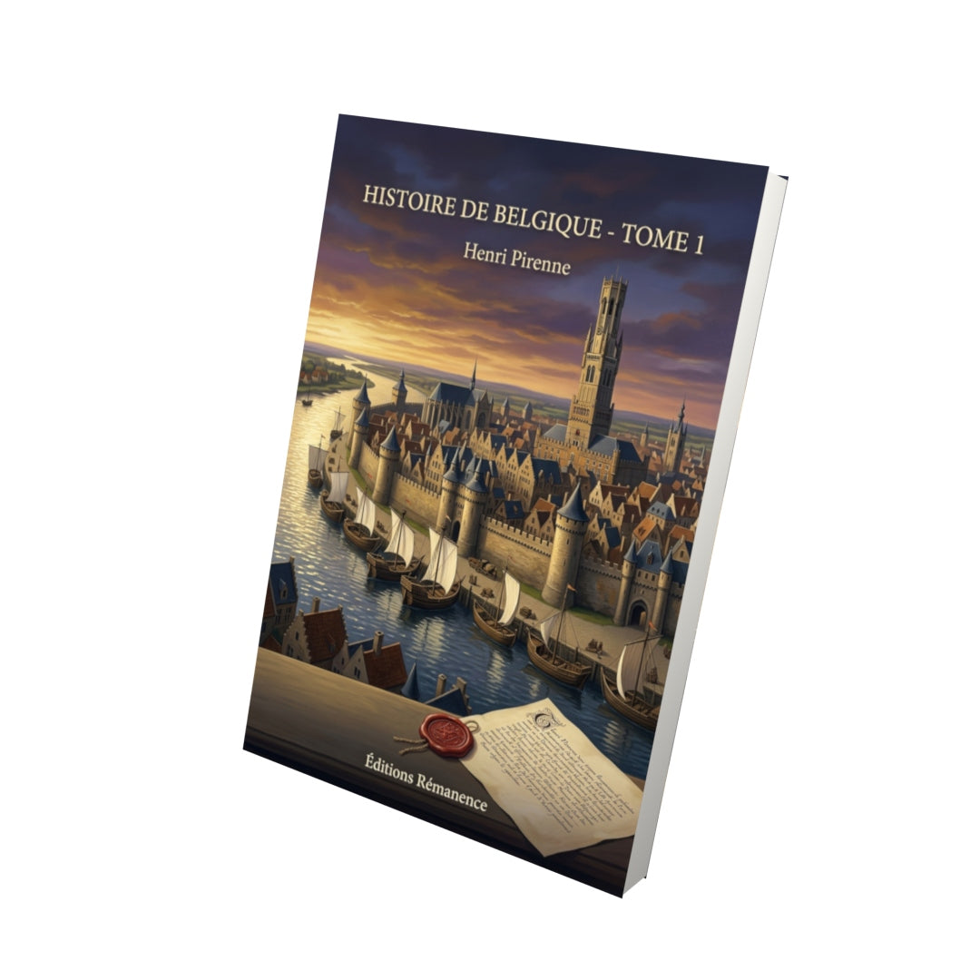 Livre Histoire de Belgique - Tome 1 par Henri Pirenne - Vue 3D - Editions Remanence