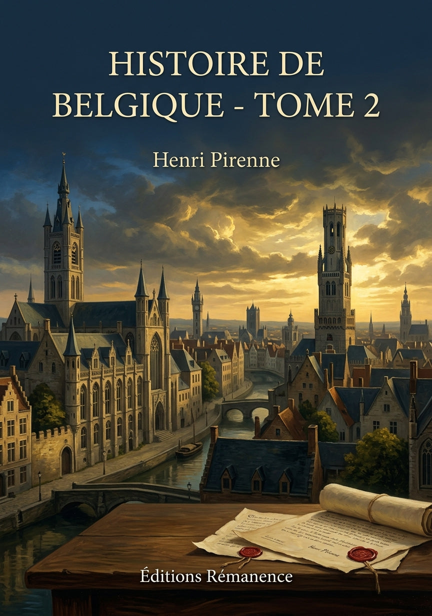 Livre Histoire de Belgique - Tome 2 par Henri Pirenne - Couverture - Editions Remanence