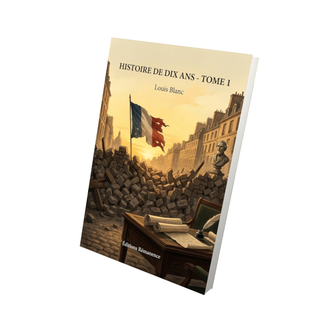 Livre Histoire de dix ans - Tome 1 par Louis Blanc - Vue 3D - Editions Remanence