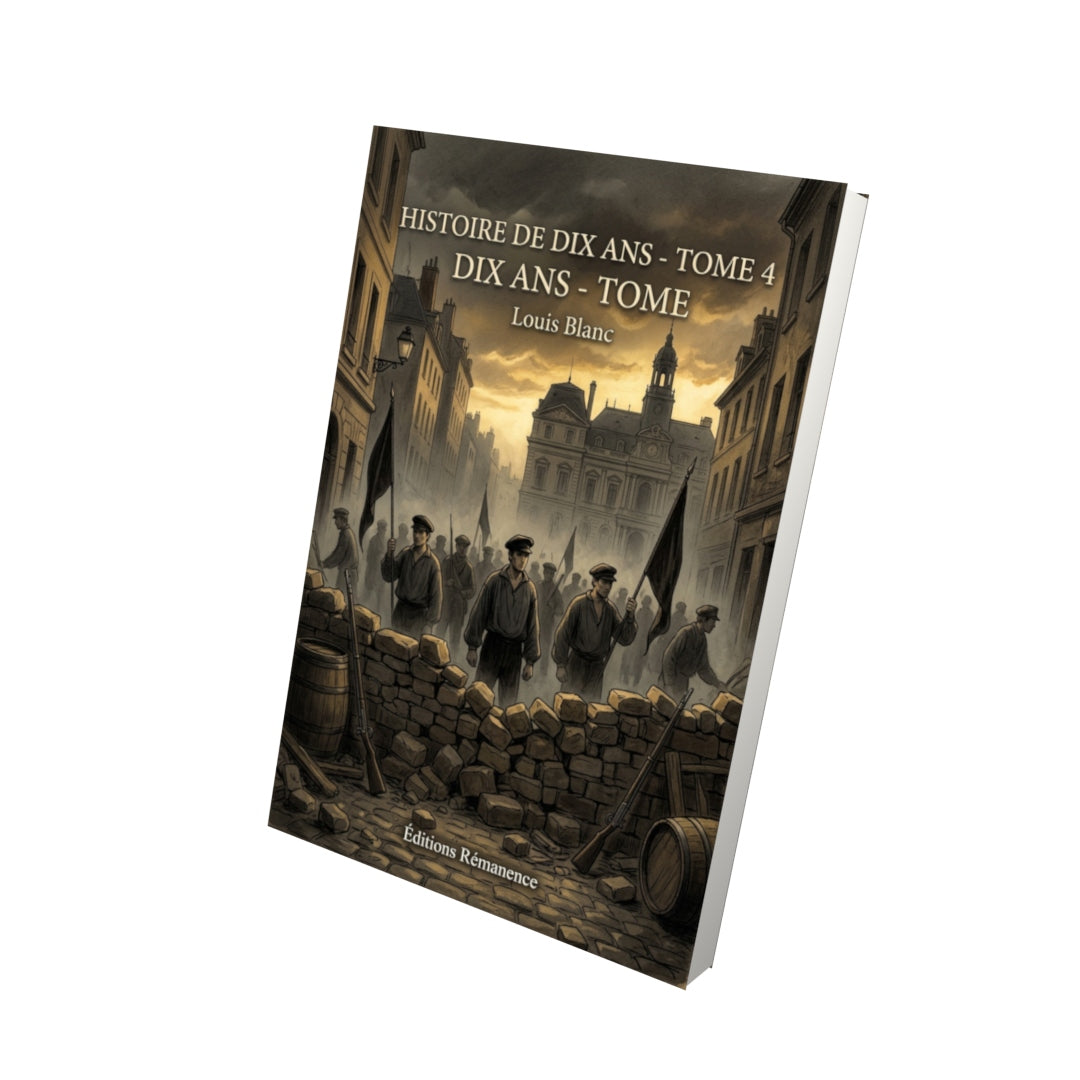 Livre Histoire de dix ans - Tome 4 par Louis Blanc - Vue 3D - Editions Remanence