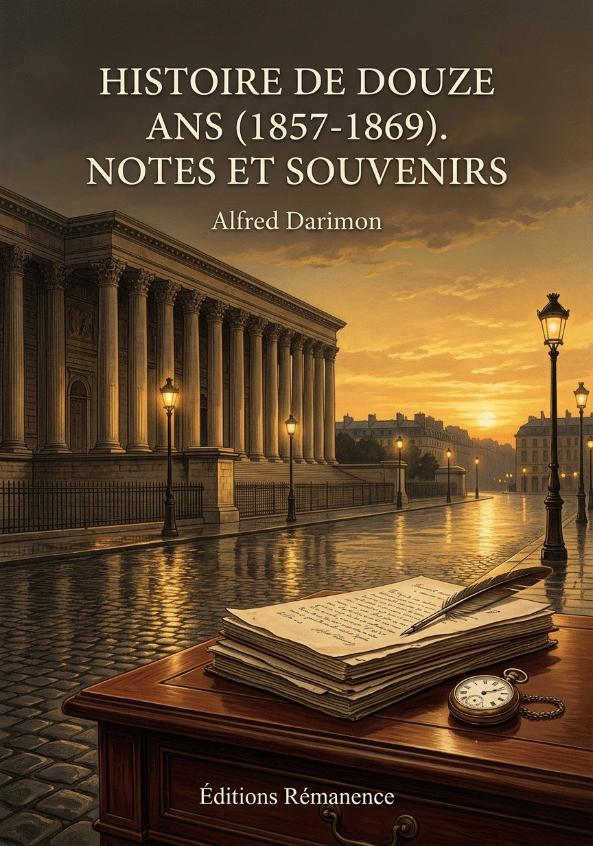 Livre Histoire de douze ans (1857-1869). Notes et souvenirs par Alfred Darimon - Couverture - Editions Remanence