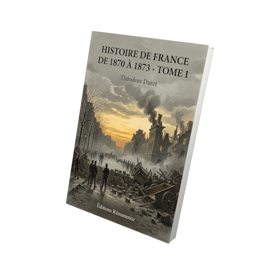 Livre Histoire de France de 1870 à 1873 - Tome 1 par Théodore Duret - Vue 3D - Editions Remanence