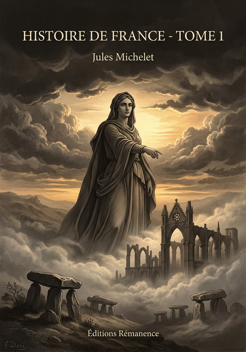 Livre Histoire de France - Tome 1 par Jules Michelet - Couverture - Editions Remanence