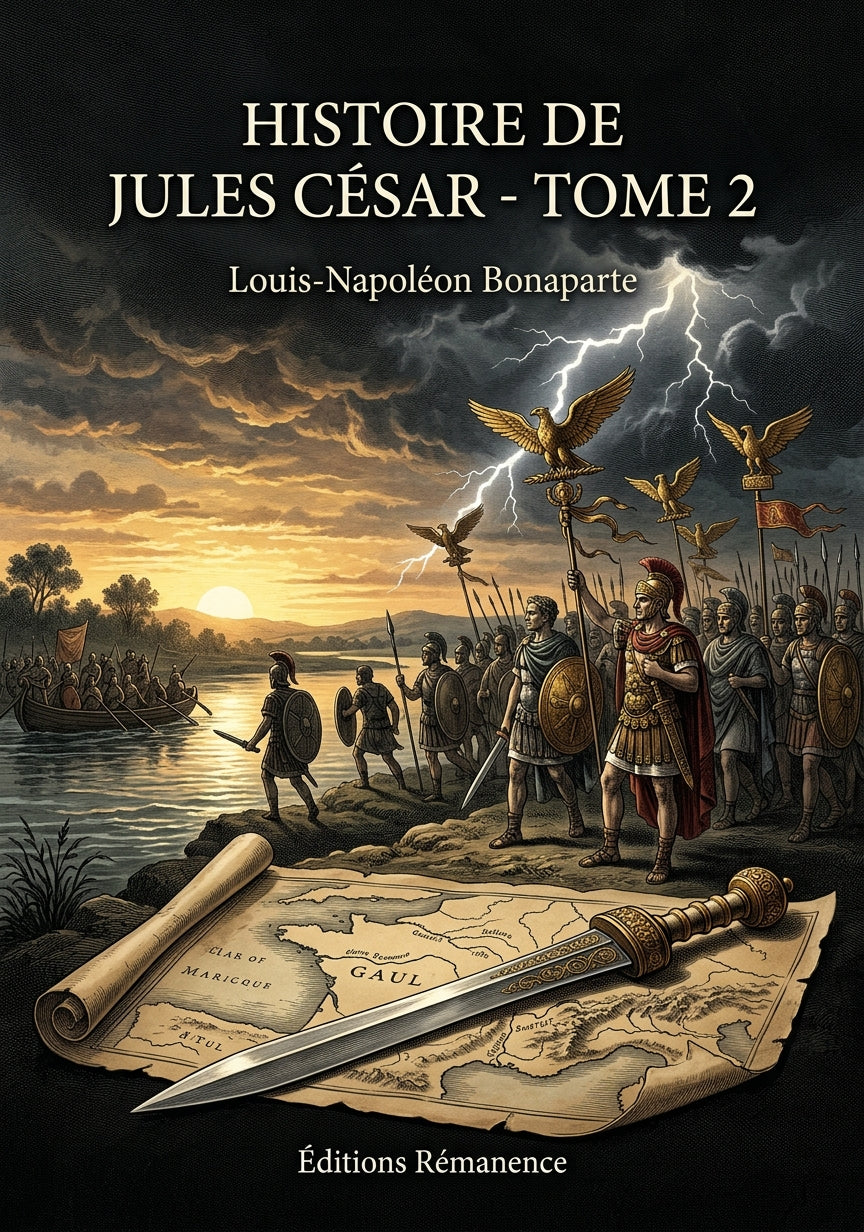 Livre Histoire de Jules César - Tome 2 par Louis-Napoléon Bonaparte - Couverture - Editions Remanence