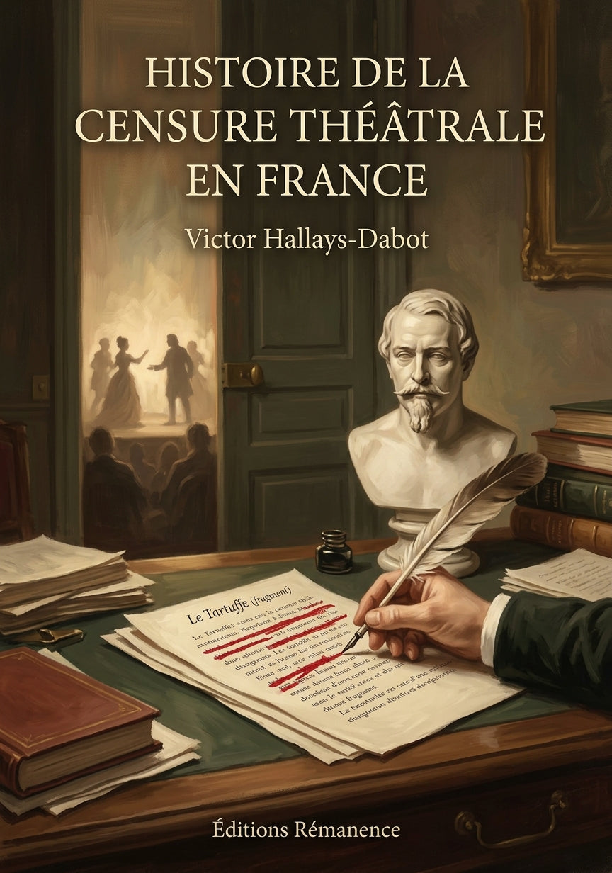 Livre Histoire de la censure théâtrale en France par Victor Hallays-Dabot - Couverture - Editions Remanence