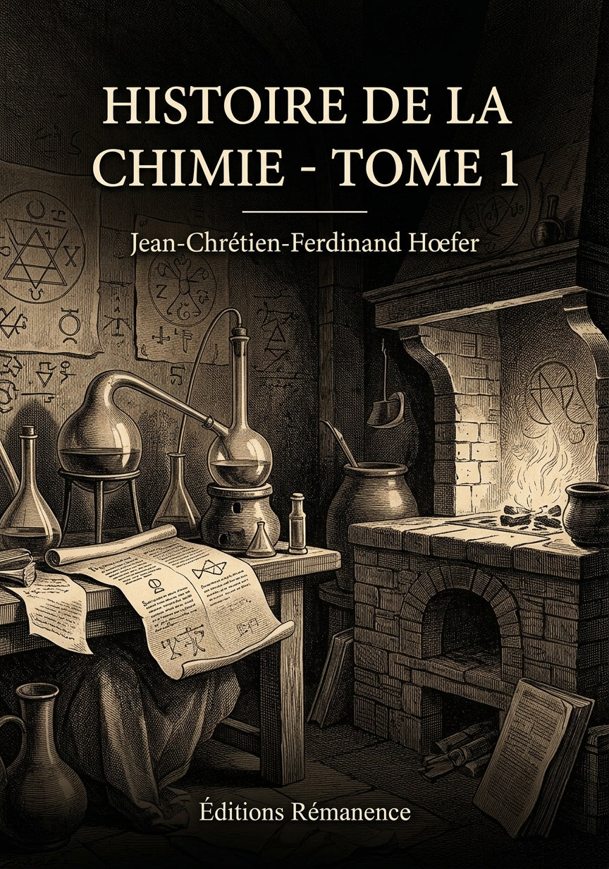 Livre Histoire de la chimie - Tome 1 par Jean-Chrétien-Ferdinand Hœfer - Couverture - Editions Remanence