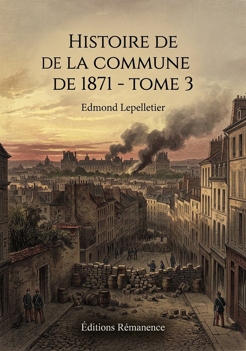 Livre Histoire de la Commune de 1871 - Tome 3 par Edmond Lepelletier - Couverture - Editions Remanence