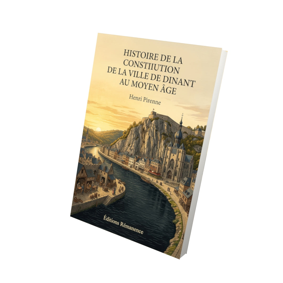 Livre Histoire de la constitution de la ville de Dinant au Moyen Âge par Henri Pirenne - Vue 3D - Editions Remanence