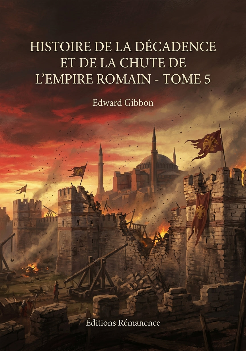 Livre Histoire de la décadence et de la chute de l’Empire romain - Tome 5 par Edward Gibbon - Couverture - Editions Remanence