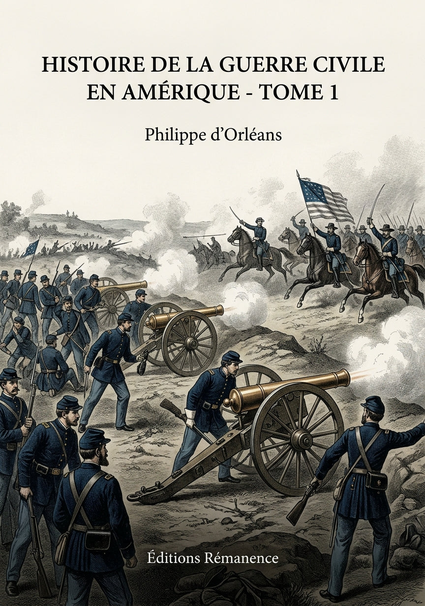 Livre Histoire de la guerre civile en Amérique - Tome 1 par Philippe d’Orléans - Couverture - Editions Remanence