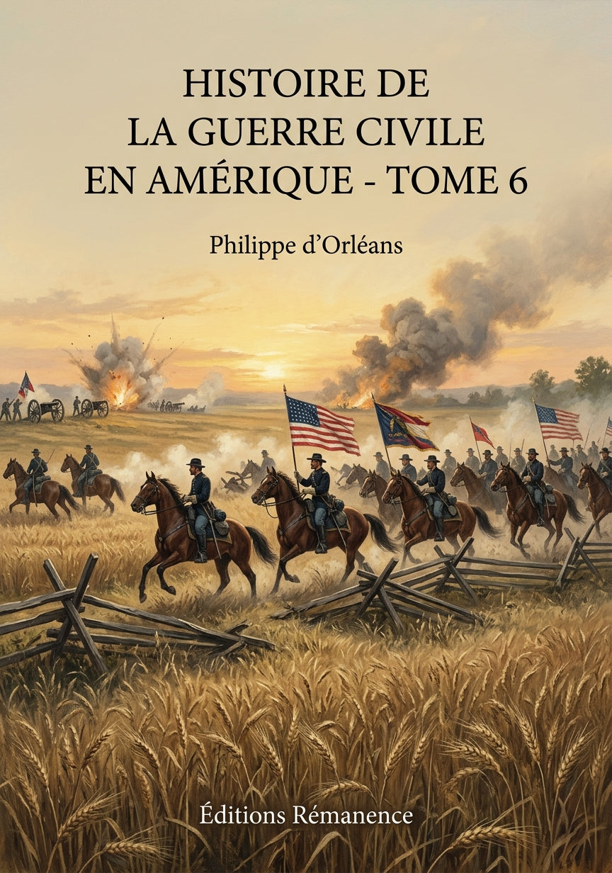 Livre Histoire de la guerre civile en Amérique - Tome 6 par Philippe d’Orléans - Couverture - Editions Remanence