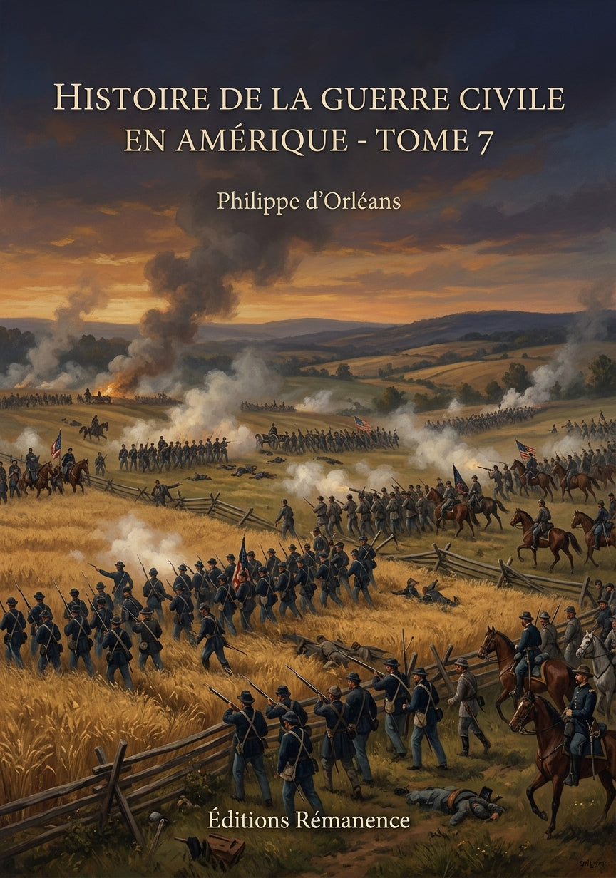 Livre Histoire de la guerre civile en Amérique - Tome 7 par Philippe d’Orléans - Couverture - Editions Remanence