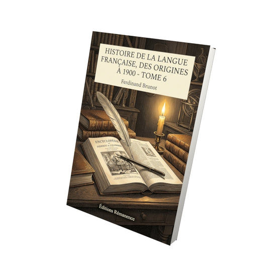 Livre Histoire de la langue française, des origines à 1900 - Tome 6 par Ferdinand Brunot - Vue 3D - Editions Remanence