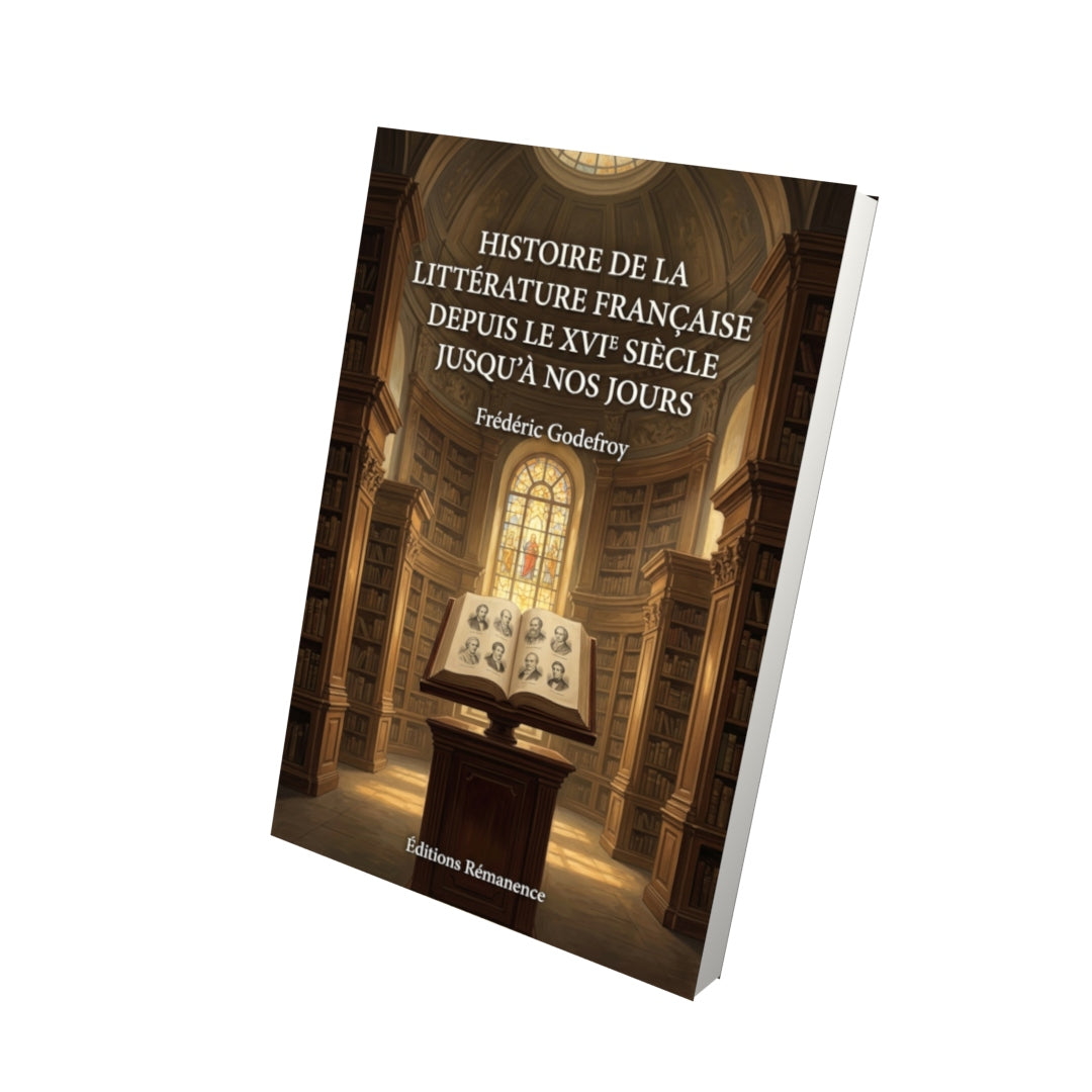 Livre Histoire de la littérature française depuis le XVIe siècle jusqu’à nos jours par Frédéric Godefroy - Vue 3D - Editions Remanence