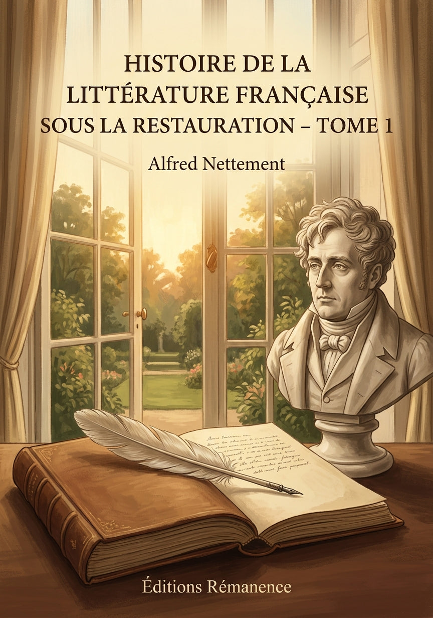 Livre Histoire de la littérature française sous la Restauration - Tome 1 par Alfred Nettement - Couverture - Editions Remanence
