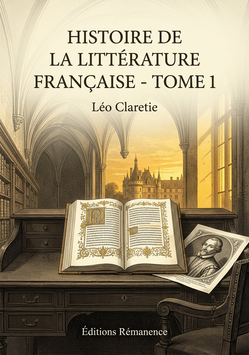 Livre Histoire de la Littérature Française - Tome 5 par Léo Claretie - Couverture - Editions Remanence