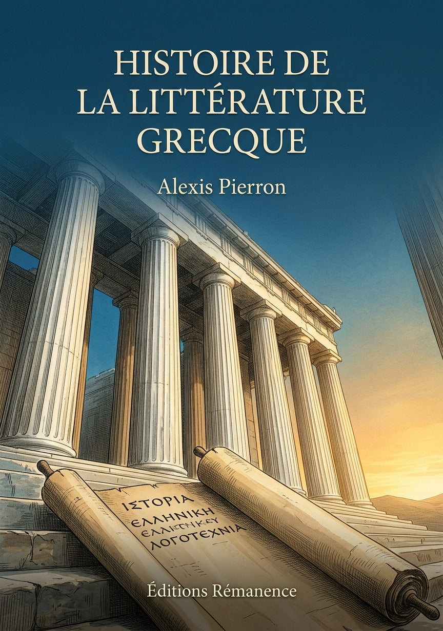 Livre Histoire de la littérature grecque par Alexis Pierron - Couverture - Editions Remanence