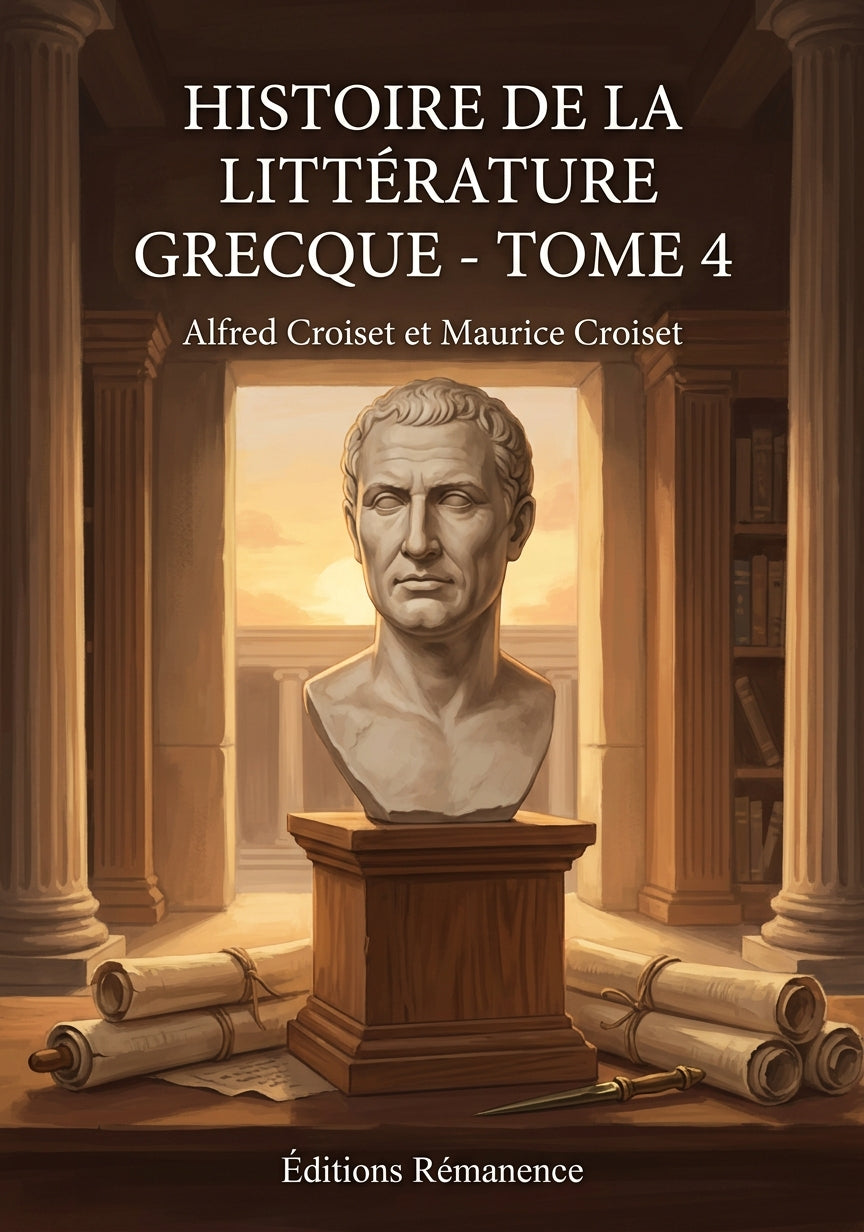 Livre Histoire de la littérature grecque - Tome 4 par Alfred Croiset et Maurice Croiset - Couverture - Editions Remanence