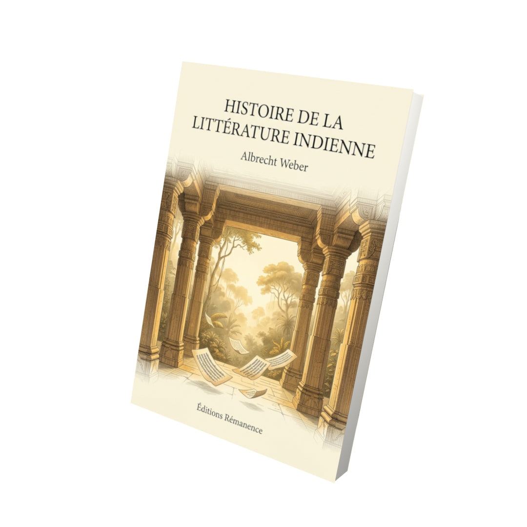 Livre Histoire de la littérature indienne par Albrecht Weber - Vue 3D - Editions Remanence