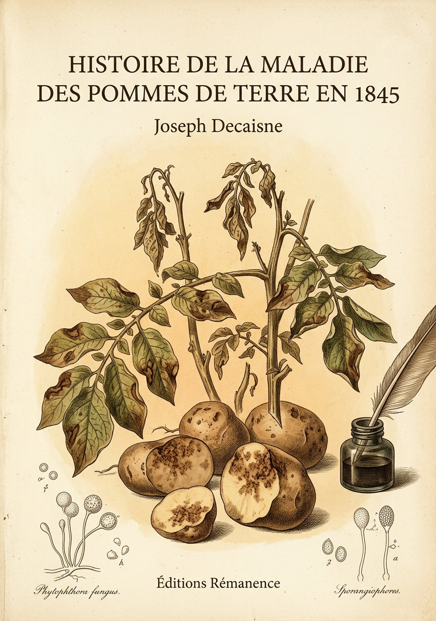 Livre Histoire de la maladie des pommes de terre en 1845 par Joseph Decaisne - Couverture - Editions Remanence