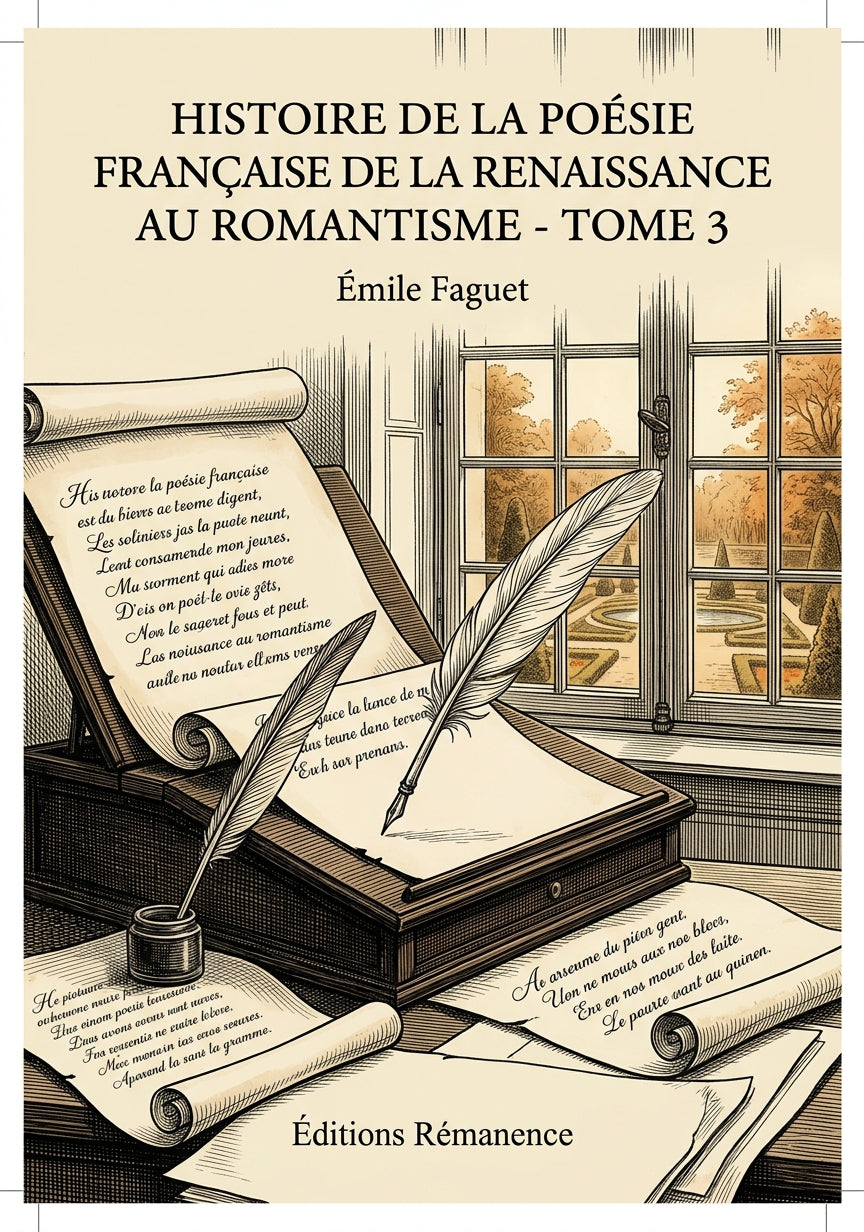 Livre Histoire de la poésie française de la Renaissance au Romantisme - Tome 3 par Émile Faguet - Couverture - Editions Remanence